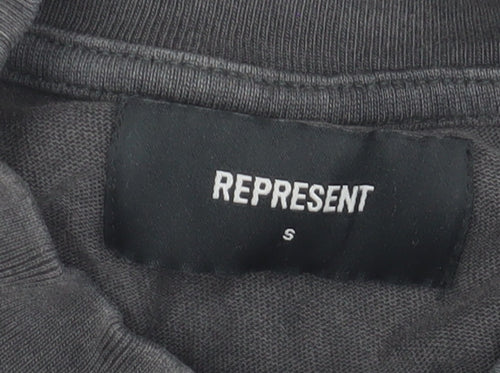 Represent Men's Black Graphic Sports T-Shirt, Size S