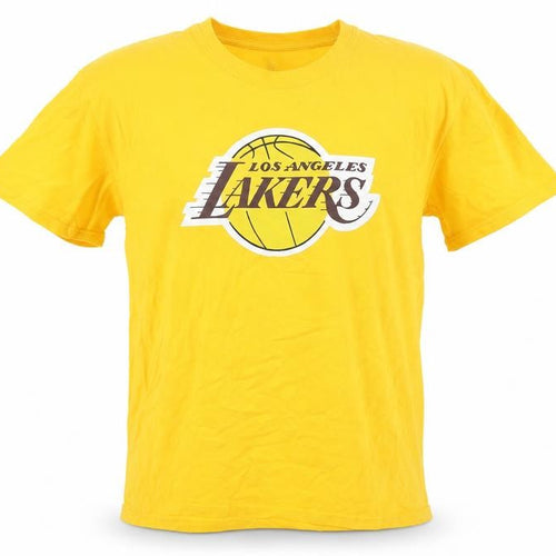 NBA Lakers Men's Yellow Sports T-Shirt, L, Graphic Logo