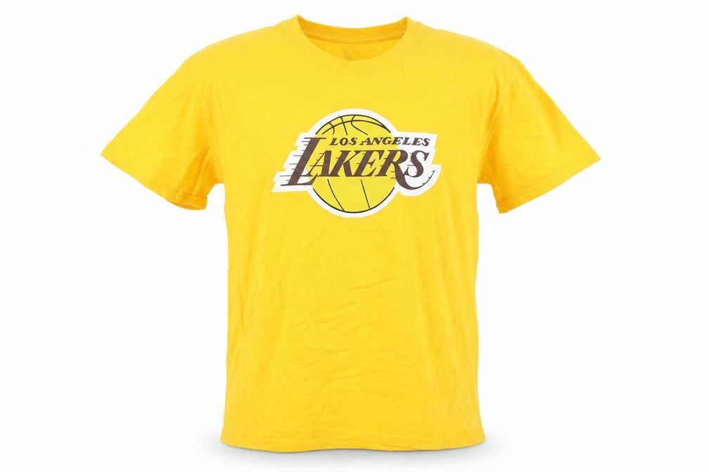 NBA Lakers Men's Yellow Sports T-Shirt, L, Graphic Logo