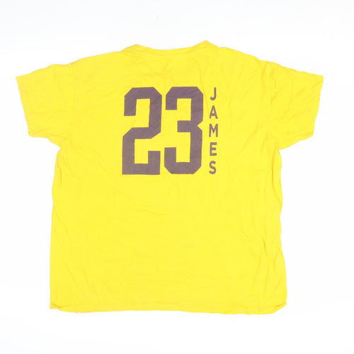 NBA Lakers Men's Yellow Sports T-Shirt, L, Graphic Logo