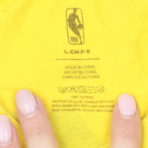 NBA Lakers Men's Yellow Sports T-Shirt, L, Graphic Logo