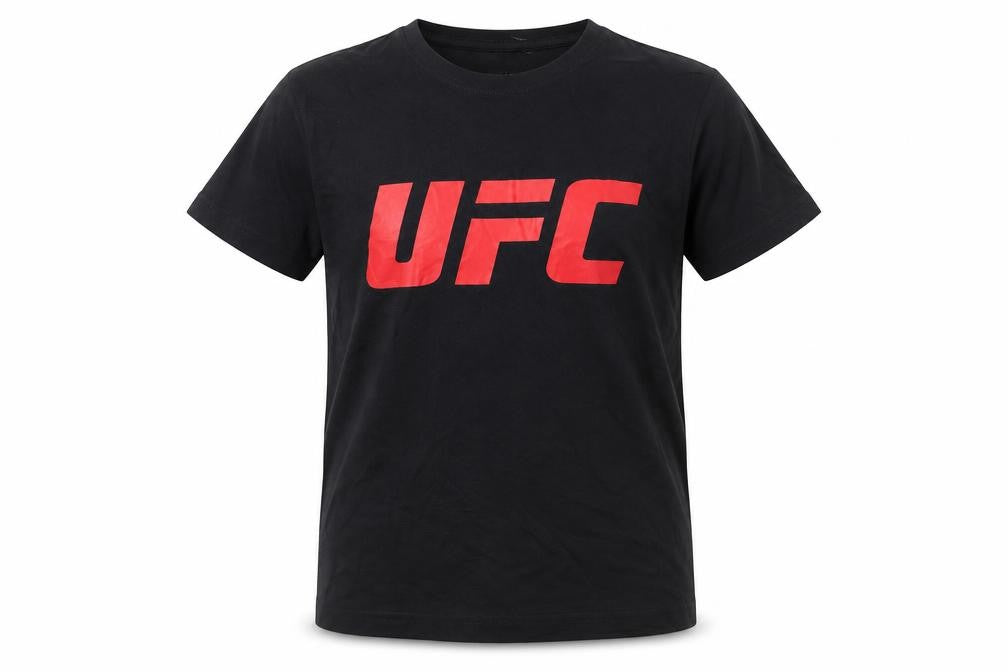 Front view of UFC boys’ black graphic t-shirt 8-10 years