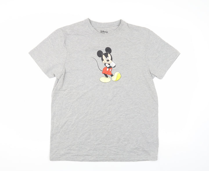 Disney Men's Grey Mickey Mouse T-Shirt 2XL