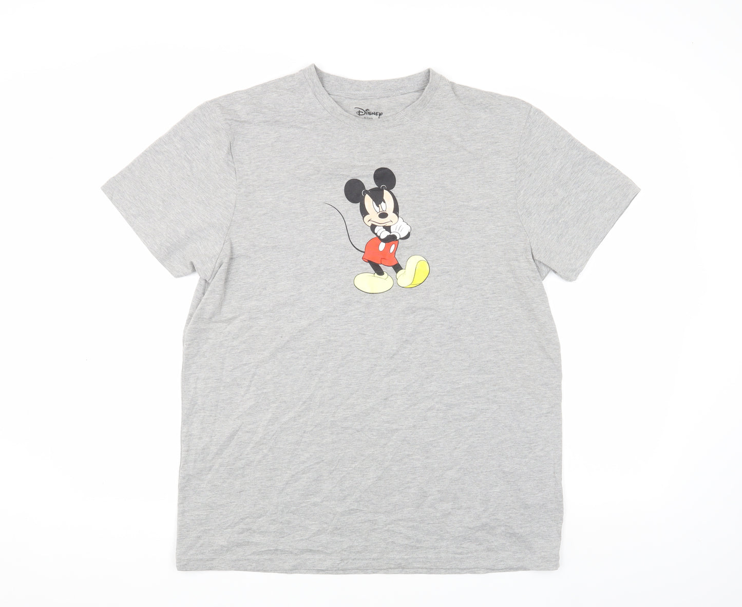 Disney Men's Grey Mickey Mouse T-Shirt 2XL