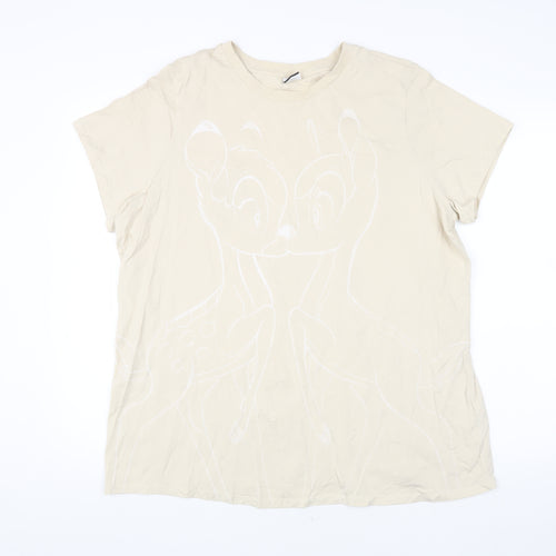 Disney Women's Beige T-Shirt, Size 20, Animal Print