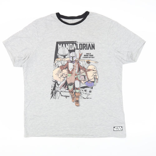 George Men's Grey Star Wars Mandalorian T-Shirt L