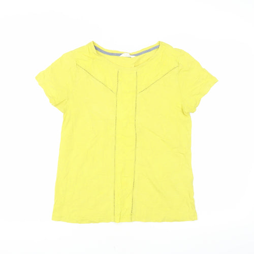 White Stuff Women's Yellow Cotton T-Shirt UK 10