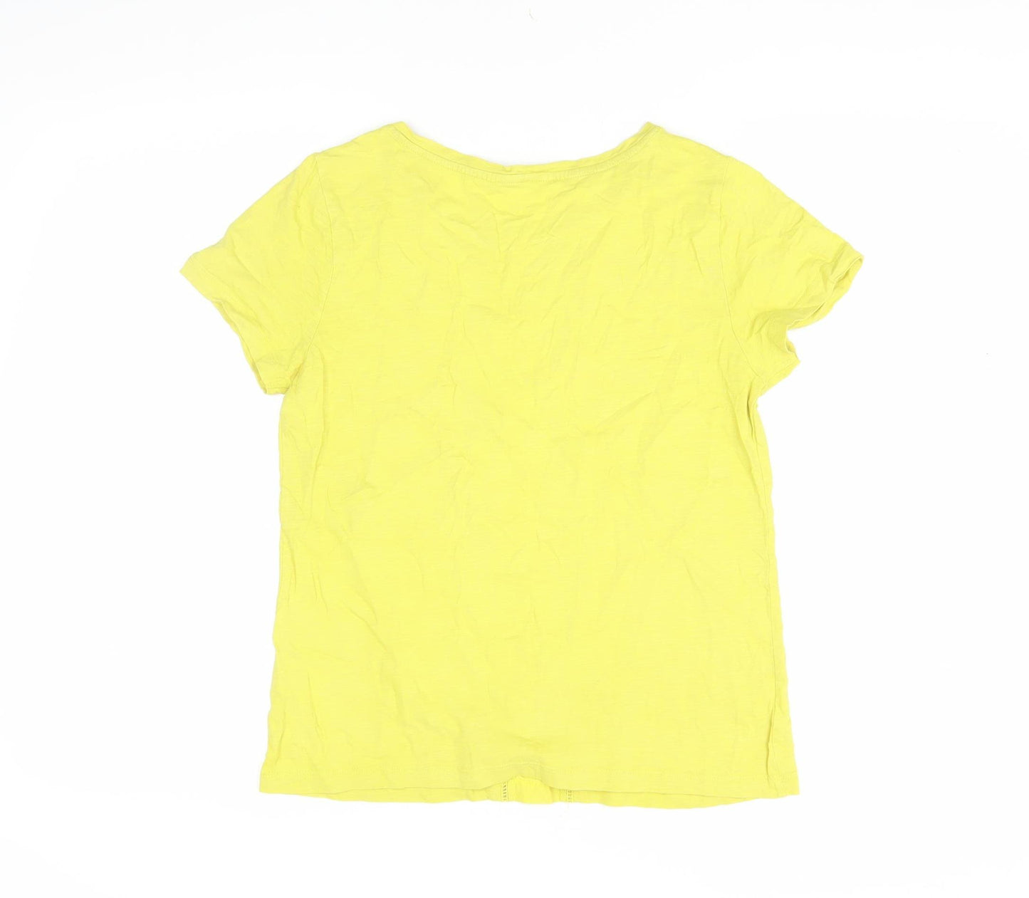 White Stuff Women's Yellow Cotton T-Shirt UK 10