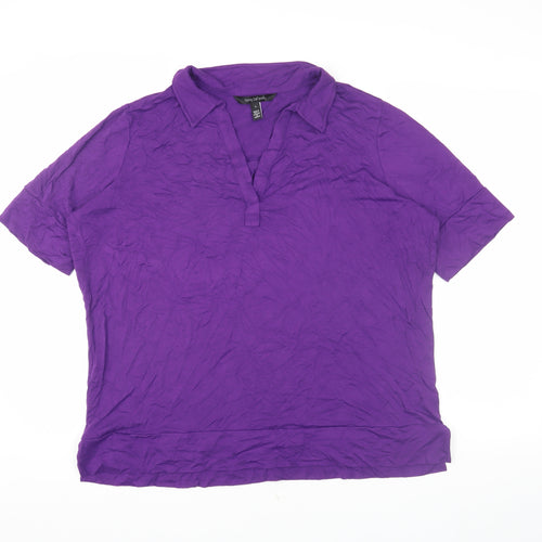 Long Tall Sally Women's Purple Polo Shirt, Size L