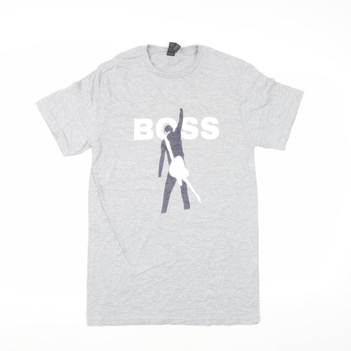Gildan Men's Grey Graphic Print T-Shirt, Size S