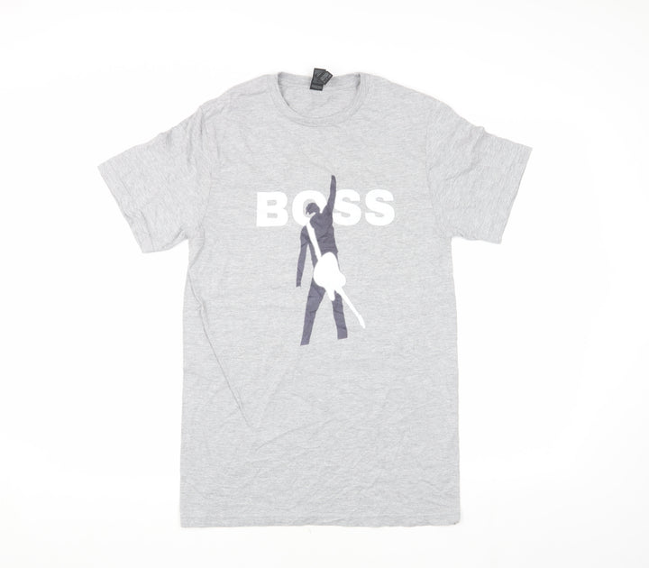 Gildan Men's Grey Graphic Print T-Shirt, Size S