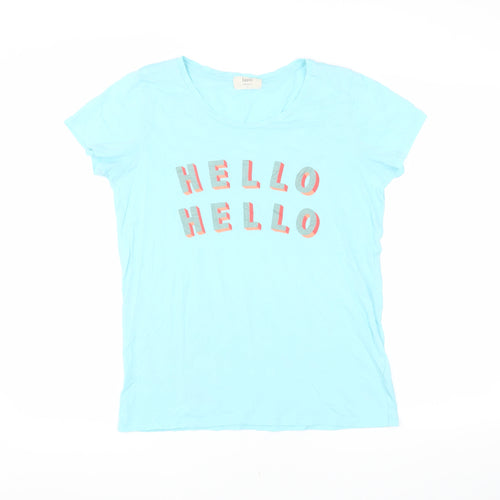 Hush Women's Blue Cotton T-Shirt, Size 8, Casual Spring