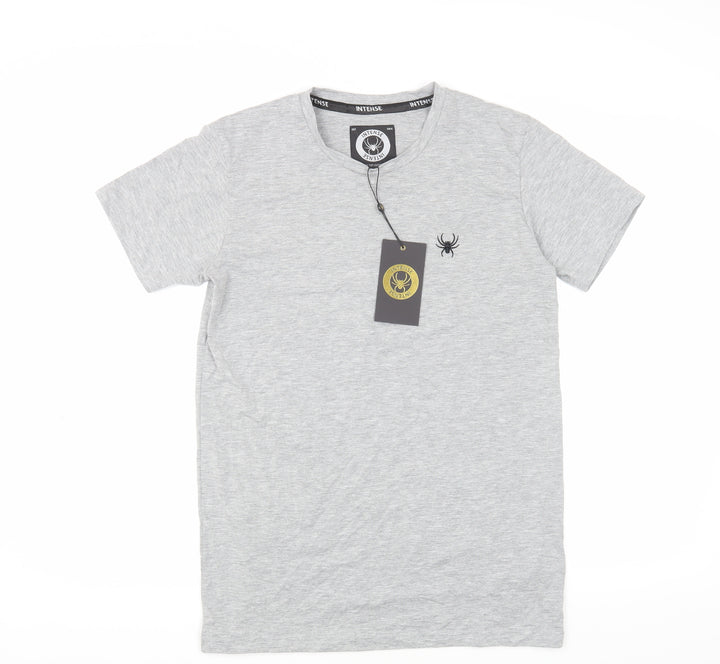 Intense Men's Grey Crew Neck Short Sleeve T-Shirt, Size S