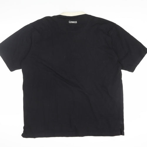 Guinness Men's Black XL Collared T-Shirt