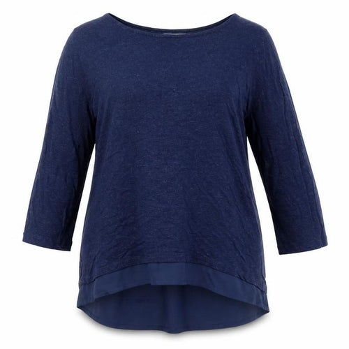 Antibes Blanc Women's Blue Tunic in Size L, Relaxed Fit