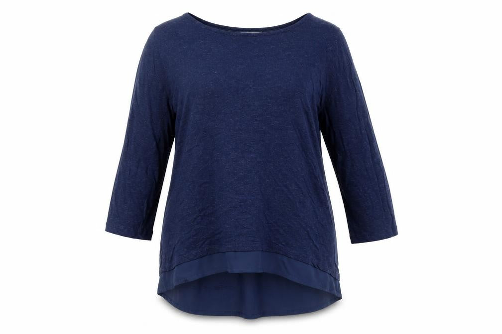 Antibes Blanc Women's Blue Tunic in Size L, Relaxed Fit