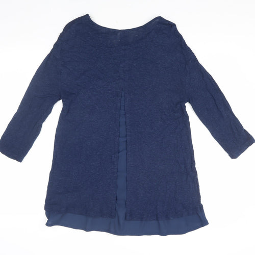 Antibes Blanc Women's Blue Tunic in Size L, Relaxed Fit