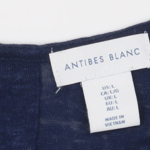Antibes Blanc Women's Blue Tunic in Size L, Relaxed Fit