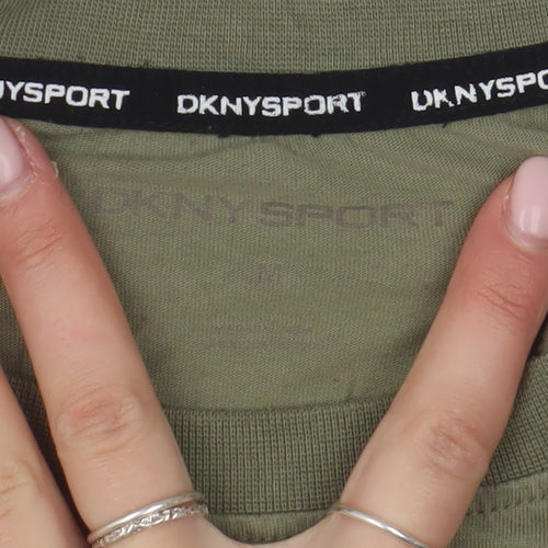 DKNY Sport Mens Green Crew Neck Logo T-Shirt, Size M