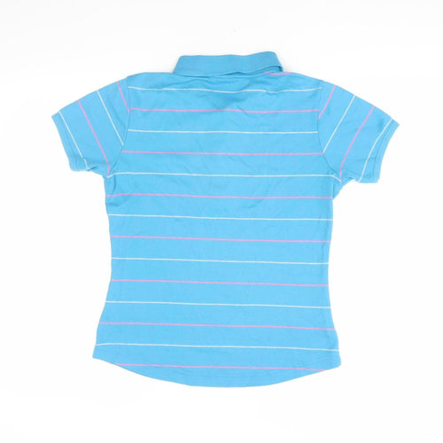 LA Gear Women's Blue Striped Polo, Size 12, Regular Fit