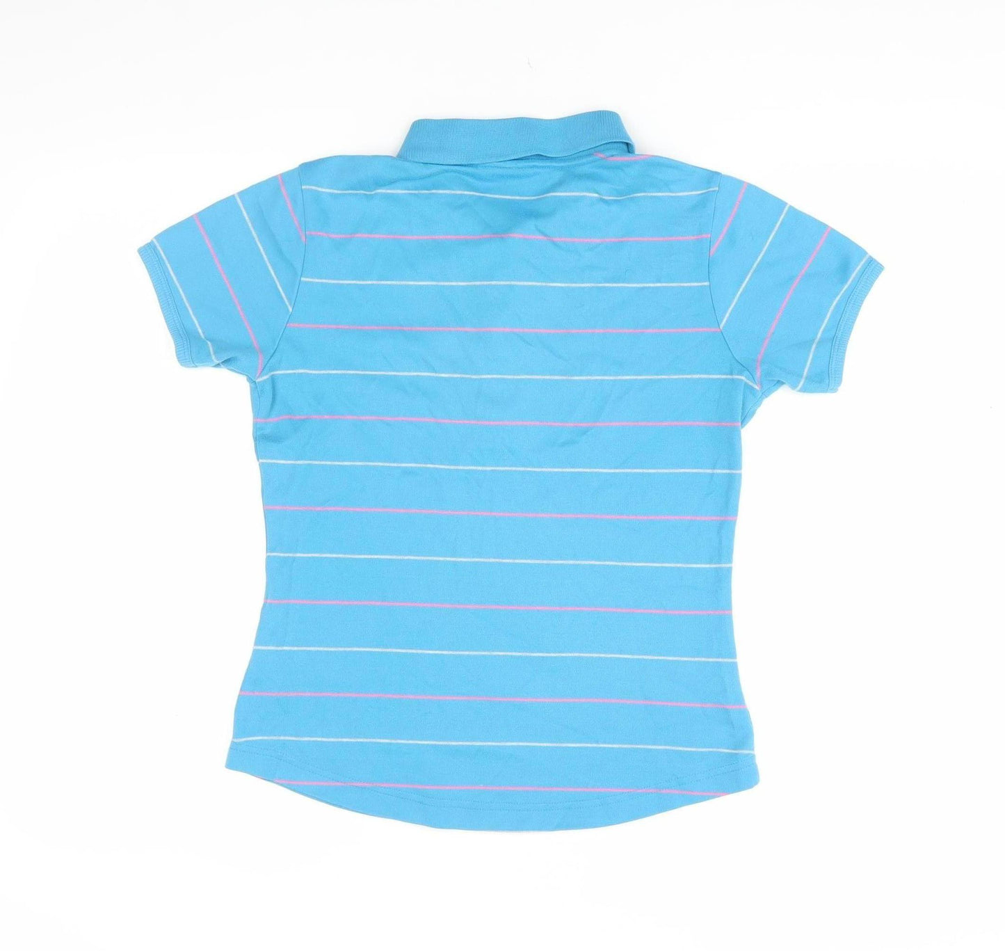 LA Gear Women's Blue Striped Polo, Size 12, Regular Fit
