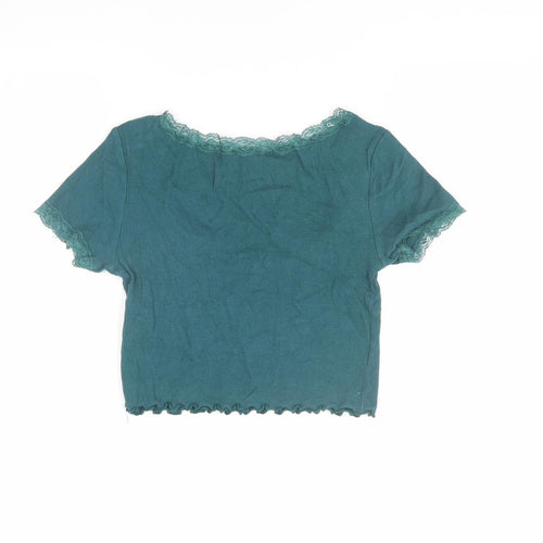 Pacific Republic Teens Green Lace Scoop Neck T-Shirt S