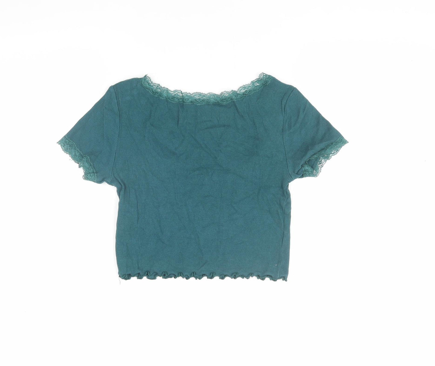 Pacific Republic Teens Green Lace Scoop Neck T-Shirt S