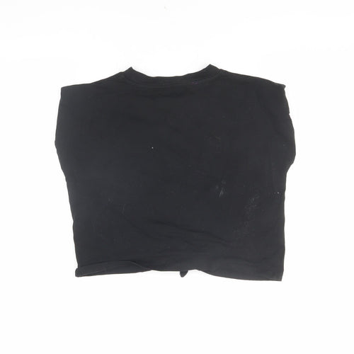 DKNY Girls Black XS Graphic Print T-Shirt Logo