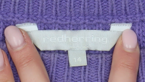 Red Herring Women's Purple Jumper Size 14