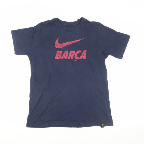 Nike Boys' Blue Barça Graphic T-Shirt, XL, Sporty Style