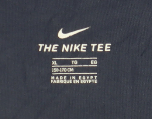 Nike Boys' Blue Barça Graphic T-Shirt, XL, Sporty Style