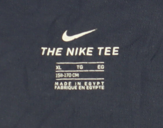 Nike Boys' Blue Barça Graphic T-Shirt, XL, Sporty Style