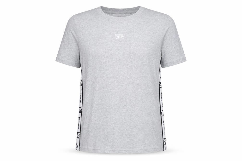 Front view of Reebok unisex grey m crew neck t-shirt