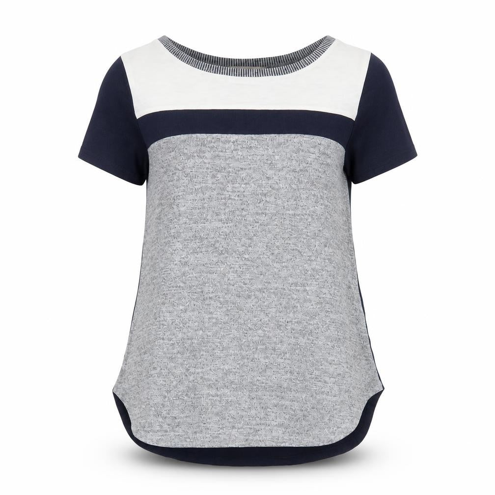 Front view of Oasis Women's Multicoloured XS Colourblock T-Shirt