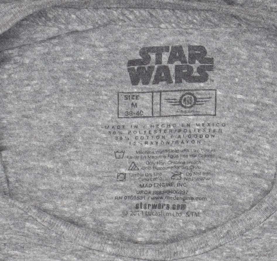 Star Wars Men's Grey Graphic Print T-Shirt - M