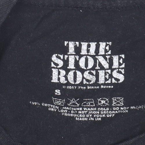 The Stone Roses Unisex Black T-Shirt - Size S, Music Theme