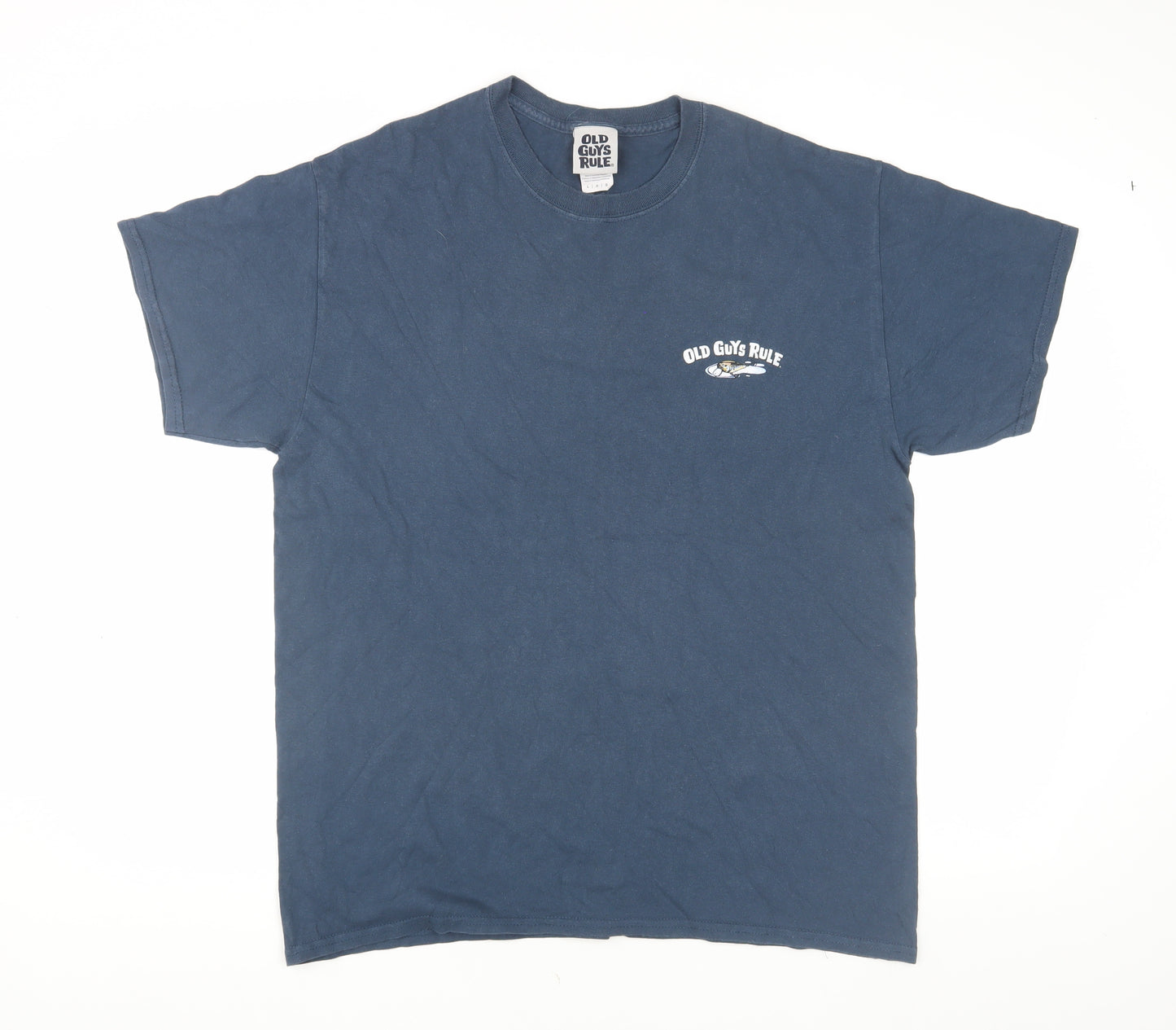 Old Guys Rule Men's Blue L Cotton Crew Neck T-Shirt