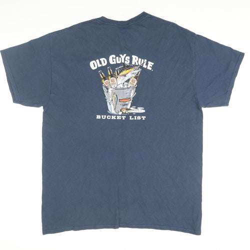 Old Guys Rule Men's Blue L Cotton Crew Neck T-Shirt
