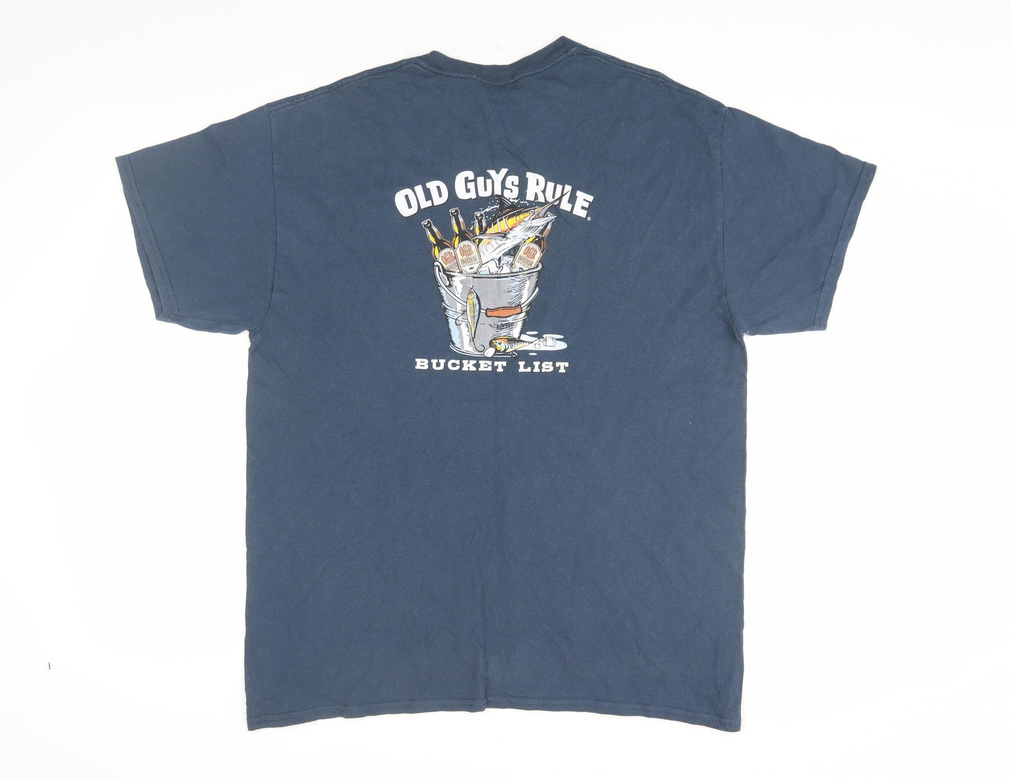 Old Guys Rule Men's Blue L Cotton Crew Neck T-Shirt