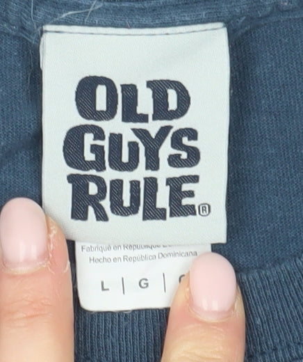 Old Guys Rule Men's Blue L Cotton Crew Neck T-Shirt