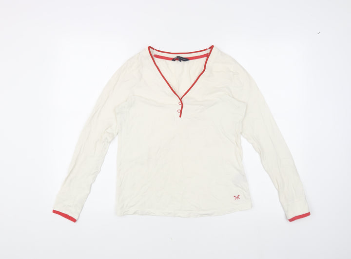 Crew Clothing Women’s White V-Neck Cotton Top S