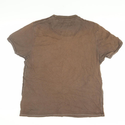 Rocha John Rocha Brown Unisex Cotton T-Shirt M Casual Wear