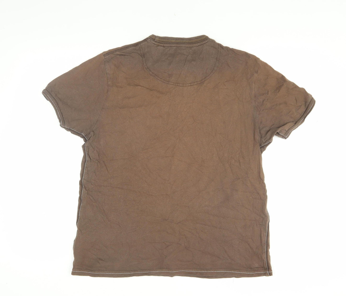 Rocha John Rocha Brown Unisex Cotton T-Shirt M Casual Wear
