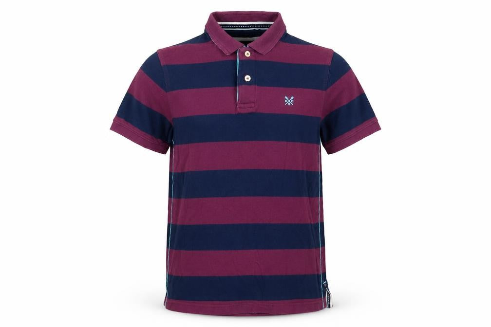 Front view of Crew Clothing Men's Multicoloured Striped Polo S