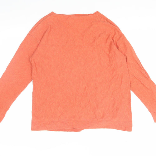 White Stuff Women's Orange V-Neck Pullover, Size 12