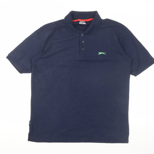 Slazenger Men's Blue Polo Shirt M Short Sleeve Sports