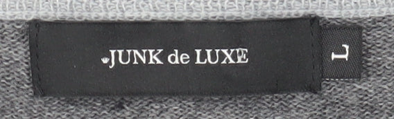 JUNK de LUXE Men's Grey V-Neck Cardigan Size L