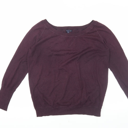 Gap Women's Purple Pullover Jumper, S, Boat Neck
