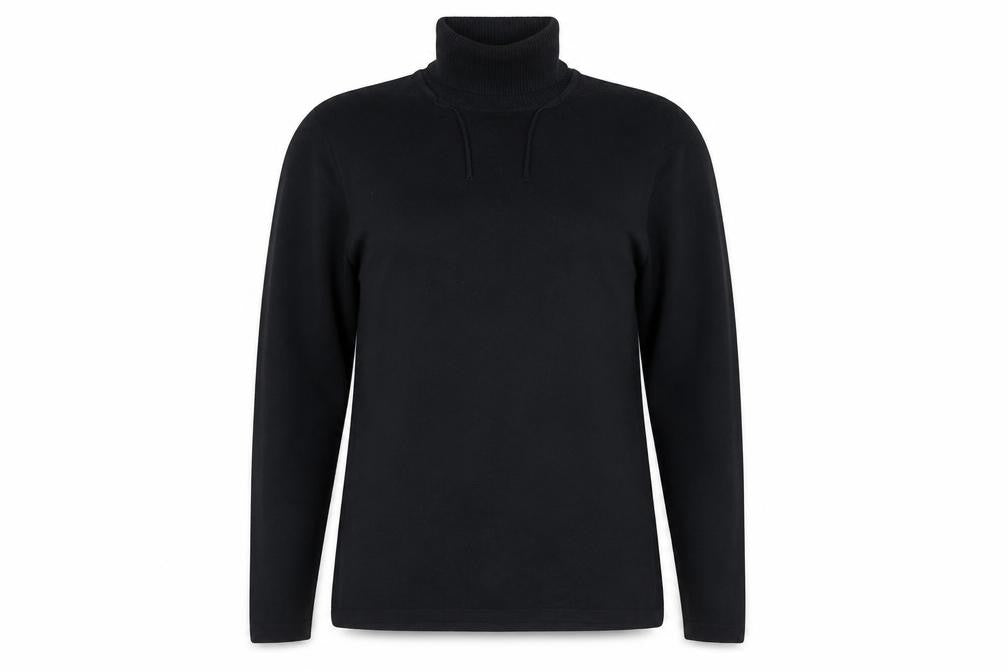 Front view of Windsmoor Women's Black High Neck Blouse, M