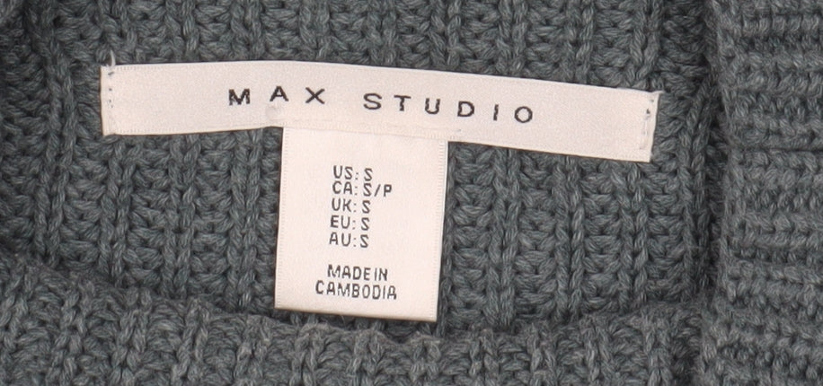 Max Studio Women's Grey Jumper S Mock Neck